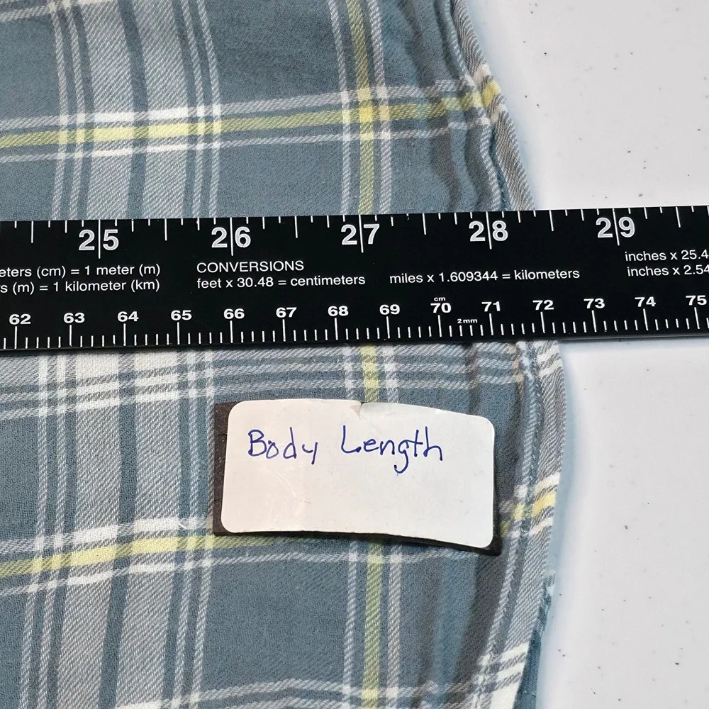 The North Face Plaid Short Sleeve Button Down Men's‎ Shirt Large Blue White